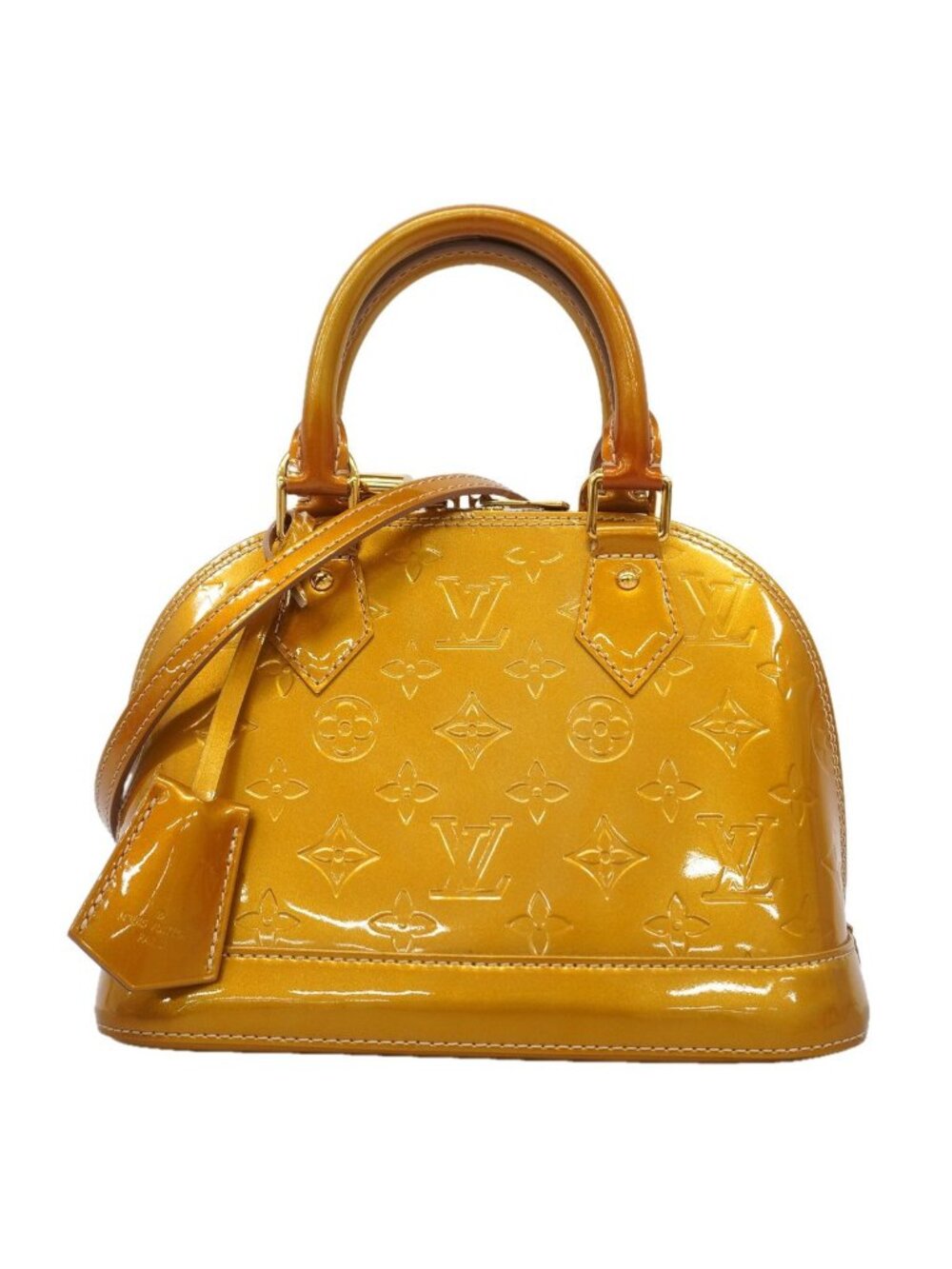 Louis Vuitton Handbag Vernis Alma BB Beige Poodle 2-Way Bag